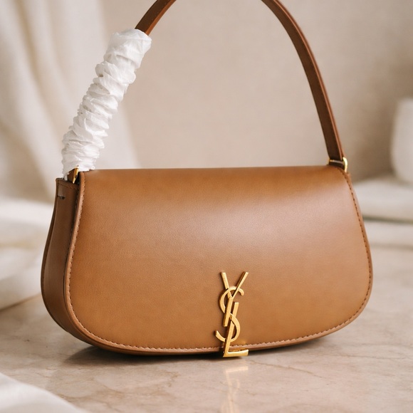 Saint Laurent Handbags - Saint Laurent Mini Voltaire Shoulder Bag — Dark Cork Calfskin — Retail $2,150